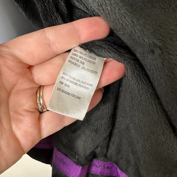 Calvin Klein Black Faux Fur Hooded Puffer Jacket XS - Picture 3 of 9